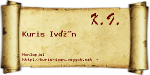 Kuris Iván névjegykártya